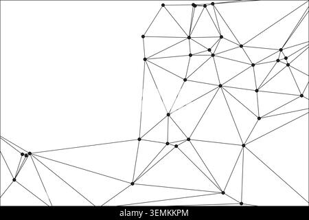 Abstract geometric pattern, network connection concept, triangular shapes, interconnected dots, modern design, minimalist style, digital art, network Stock Vector