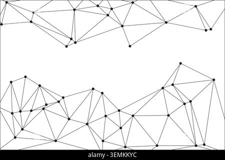 Abstract geometric pattern with connected dots and lines, creating a network or low poly design, suitable for technological or scientific themes Stock Vector