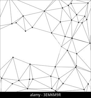 Elegant monochrome pattern of lines and dots creating sense of depth and space. Perfect for technology themed banners, website headers, and minimalist Stock Vector