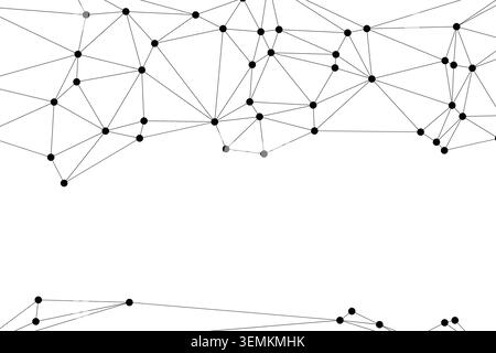 Abstract geometric network, interconnected nodes and lines, digital connection, technology concept, data science, futuristic background, modern design Stock Vector