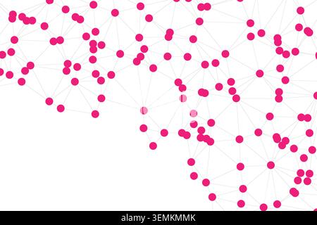 Digital network connections abstract background. future global technology concept with brightly colored nodes and connecting lines on white. modern ge Stock Vector