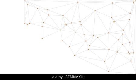 Toned node and line graphic evoking classic parchment feel while maintaining modern technical accuracy. Ideal for heritage technology projects or old Stock Vector