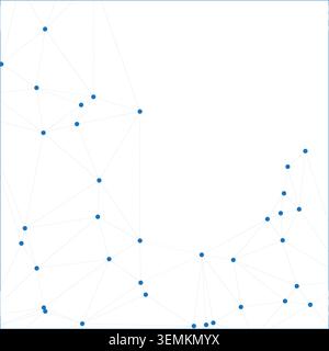 Abstract blue network of connecting points and lines on a white background. Illustrates modern data communication, global connectivity, and technologi Stock Vector
