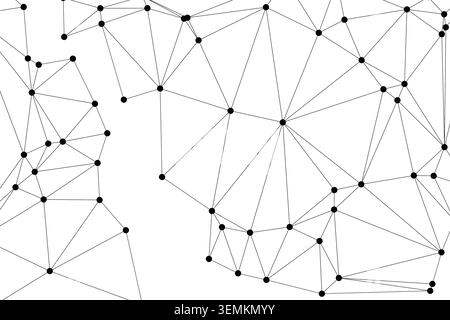 Detailed low poly design featuring a high density of interconnected points and edges, creating an elaborate triangulated pattern for advanced digital Stock Vector