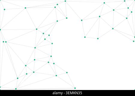 Minimalist green node structure highlighting environmental connectivity and clean tech systems. Elegant abstract design suitable for corporate brandin Stock Vector