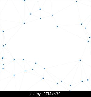 Abstract background featuring interconnected blue dots and lines. network forms a dynamic, geometric pattern with a clear, open space in the center, i Stock Vector