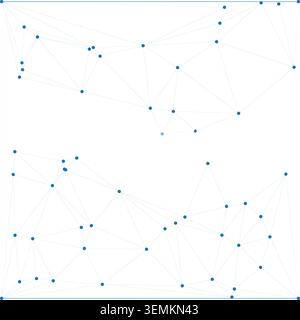 Two distinct abstract geometric network patterns featuring blue connected dots and lines. Modern background for technology, science, or digital commun Stock Vector