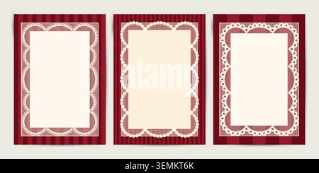 Elegant Lace Mesh Frames. Card or invitation Vector design Stock Vector
