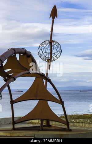Chile? Punta Arenas, monument of the south Stock Photo