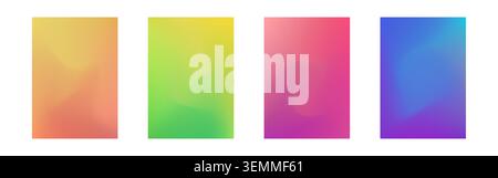 Cover gradient design. Color A4 template collection. Vibrant holographic colors set. Modern fluid wallpapers for app, social media, branding or web Stock Vector