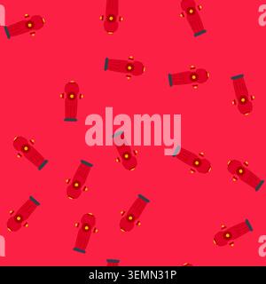 seamless pattern safety fire hydrant cartoon vector Stock Vector
