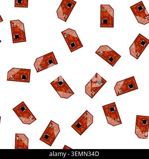 pattern processor microcontroller cartoon vector Stock Vector