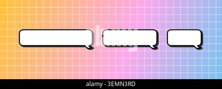 Different geometric dialog frames. Cartoon chat or vintage message balloon. Flat icon set for digital speech cloud Stock Vector