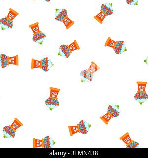 pattern cute bubblegum machine cartoon vector Stock Vector