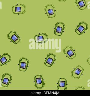 seamless pattern machine helmet welding cartoon vector Stock Vector