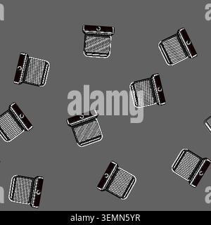 seamless pattern home electric grill cartoon vector Stock Vector