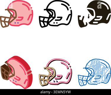 protective helmet icon vector forms outline Stock Vector