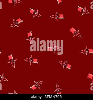 seamless pattern emergency fire hydrant cartoon vector Stock Vector