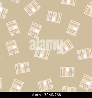 seamless pattern bank tax form cartoon vector Stock Vector