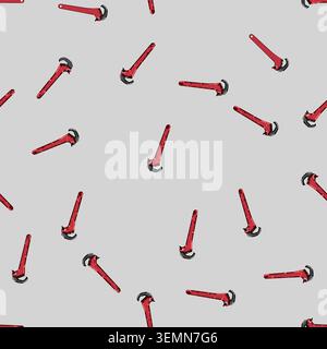 seamless pattern maintenance pipe wrench cartoon vector Stock Vector