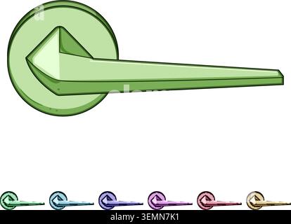 Modern golden door handle with sharp design Stock Vector