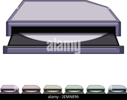 storage dvd drive cartoon vector graphic Stock Vector
