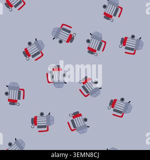 seamless pattern technician vacuum pump cartoon vector Stock Vector