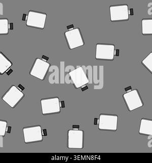 seamless pattern bottle flask alcohol cartoon vector Stock Vector