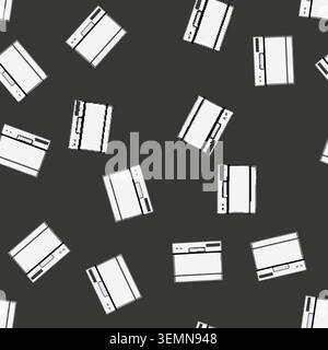 seamless pattern open dishwasher kitchen cartoon vector Stock Vector
