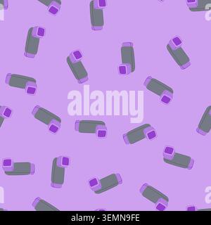 seamless pattern respiratory inhaler portable cartoon vector Stock Vector