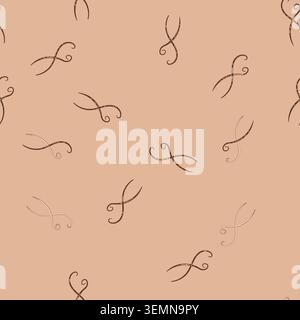 seamless pattern Parasitic roundworm vector crossing on white background Stock Vector