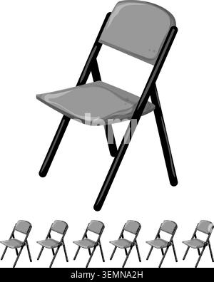 beach folding chair cartoon vector graphic Stock Vector