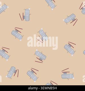 seamless pattern bee smoker equipment for beekeeping and collecting honey Stock Vector