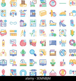 Set of diverse vector icons covering various concepts Stock Vector