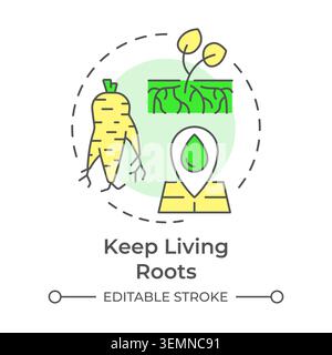 Keep living roots multi color concept icon Stock Vector