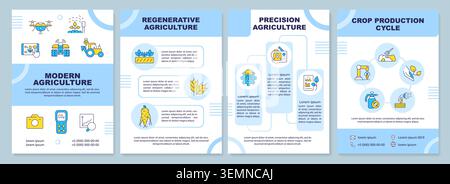 Modern agriculture blue brochure layout Stock Vector