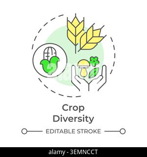 Crop diversity multi color concept icon Stock Vector