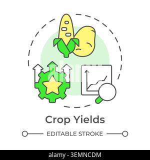 Crop yields multi color concept icon Stock Vector