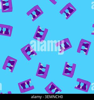 seamless pattern leather shoe cleaning cartoon vector Stock Vector