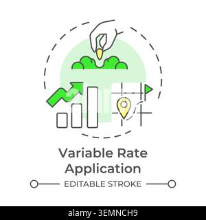 Variable rate application multi color concept icon Stock Vector