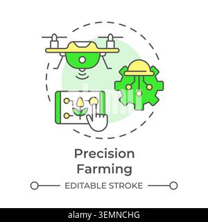 Precision farming multi color concept icon Stock Vector