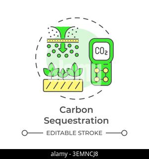 Carbon sequestration multi color concept icon Stock Vector