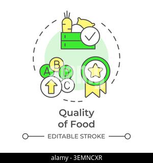 Quality of food multi color concept icon Stock Vector
