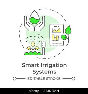 Smart irrigation systems multi color concept icon Stock Vector