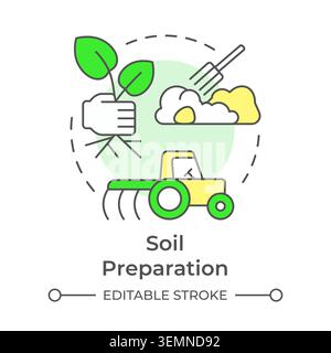 Soil preparation multi color concept icon Stock Vector