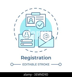 Registration soft blue concept icon Stock Vector