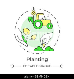 Planting multi color concept icon Stock Vector