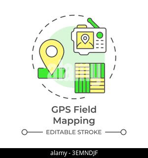 GPS field mapping multi color concept icon Stock Vector