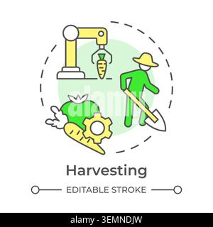 Harvesting multi color concept icon Stock Vector