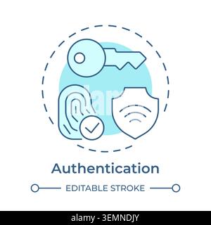 Authentication soft blue concept icon Stock Vector